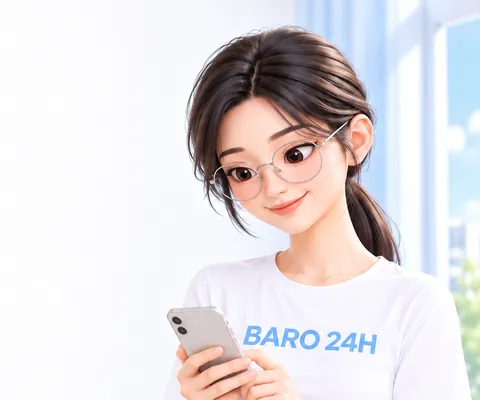 밝게 웃으며 상담을 안내하는 20대 여성 3D 인물