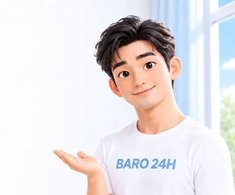밝은 얼굴로 인사하는 남성 3D 인물